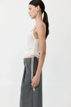 St. Agni Ruched Tank - White