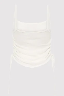 St. Agni Ruched Tank - White