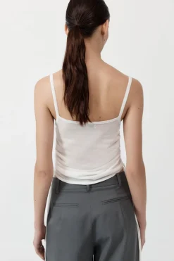 St. Agni Ruched Tank - White