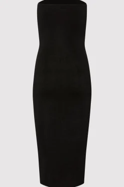 St. Agni 90s Strapless Knit Midi Dress - Black