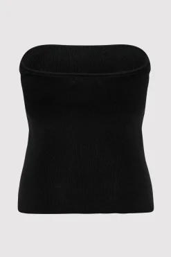 St. Agni 90s Strapless Knit Top - Black