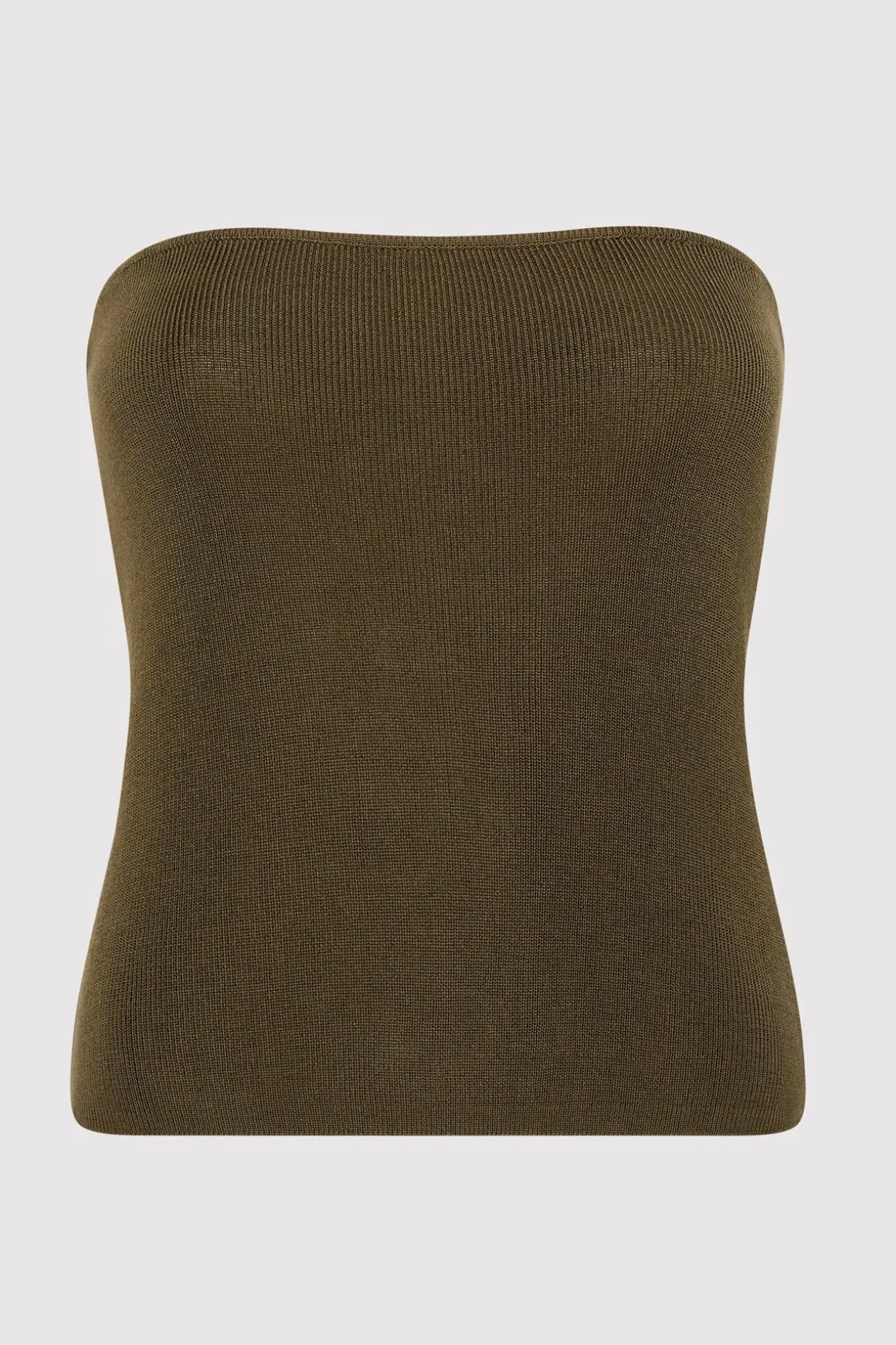 St. Agni 90s Strapless Knit Top - Kelp
