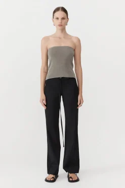 St. Agni 90s Strapless Knit Top - Shadow