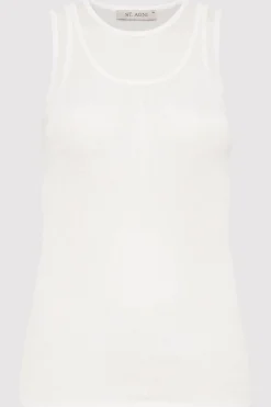 St. Agni Semi Sheer Double Layer Tank - White