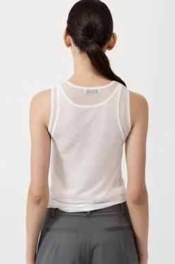 St. Agni Semi Sheer Double Layer Tank - White