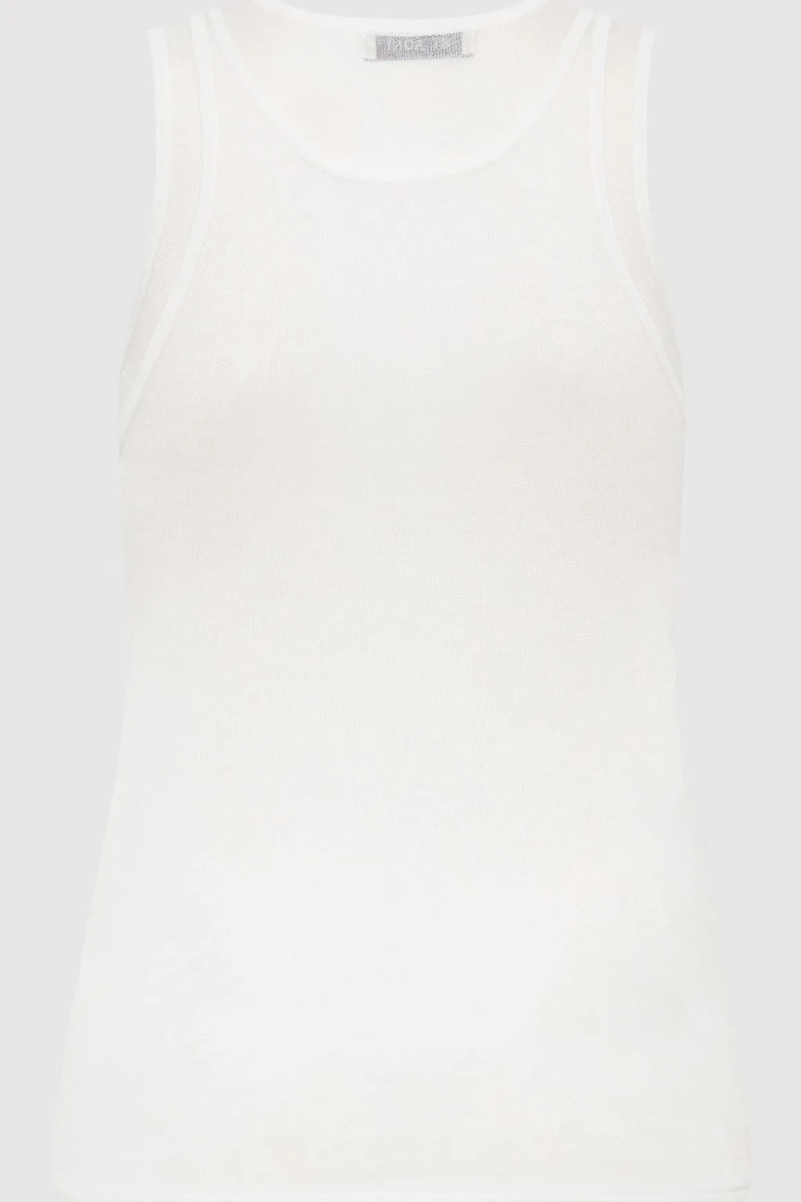 St. Agni Semi Sheer Double Layer Tank - White