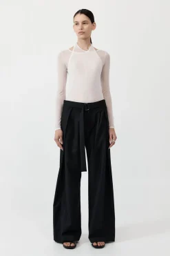 St. Agni Semi Sheer Loop Top - White