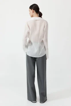 St. Agni Sheer Linen Tie Top - White