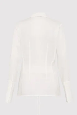 St. Agni Sheer Linen Tie Top - White