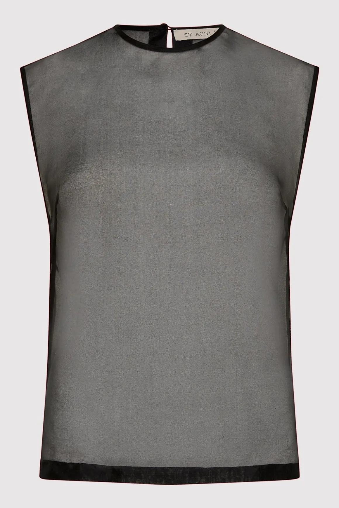 St. Agni Sheer Organza Top - Black