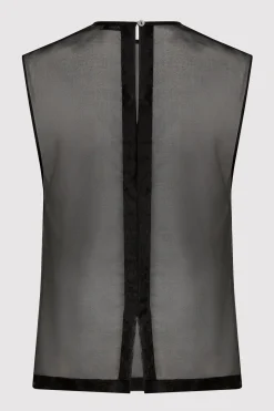 St. Agni Sheer Organza Top - Black