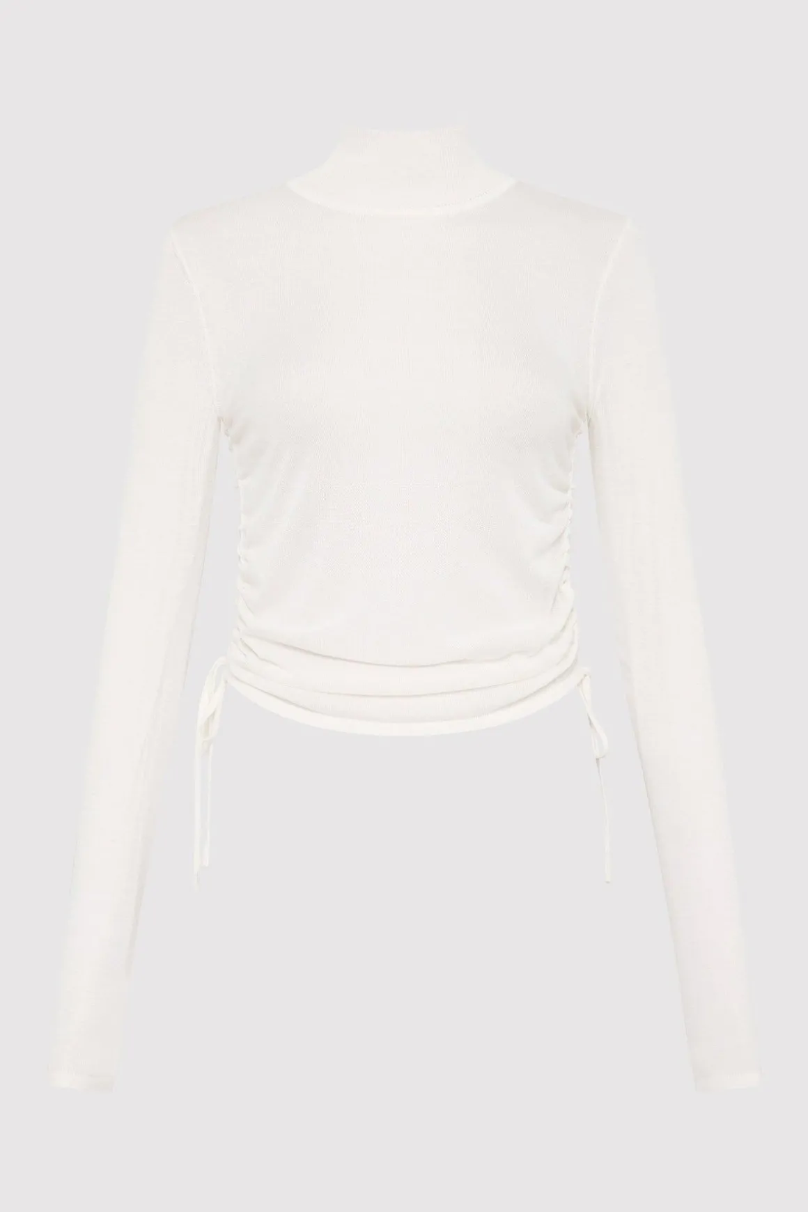 St. Agni Sheer Ruched Top - White
