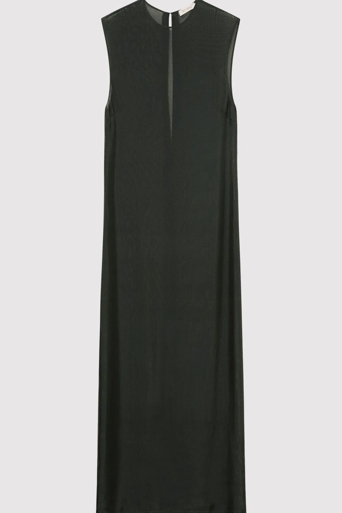 St. Agni Sheer Silk Gauze Dress - Soot