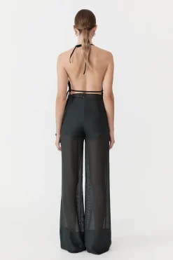 St. Agni Sheer Silk Gauze Pants - Soot