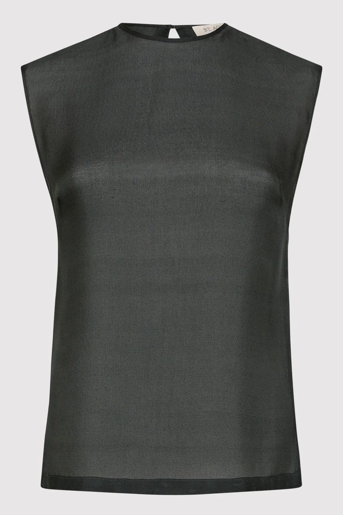 St. Agni Sheer Silk Gauze Top - Soot