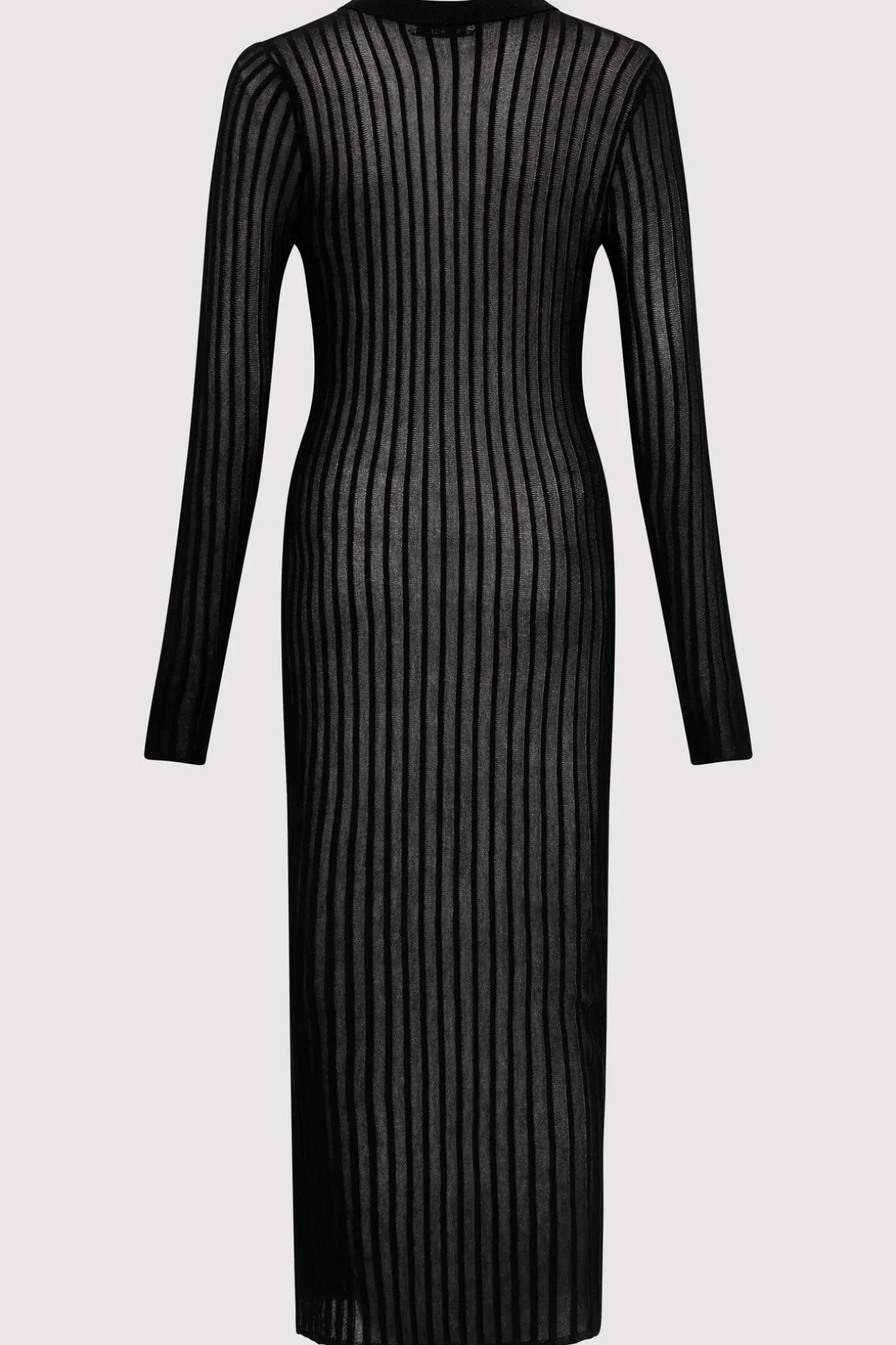 St. Agni Sheer Stripe Dress - Black