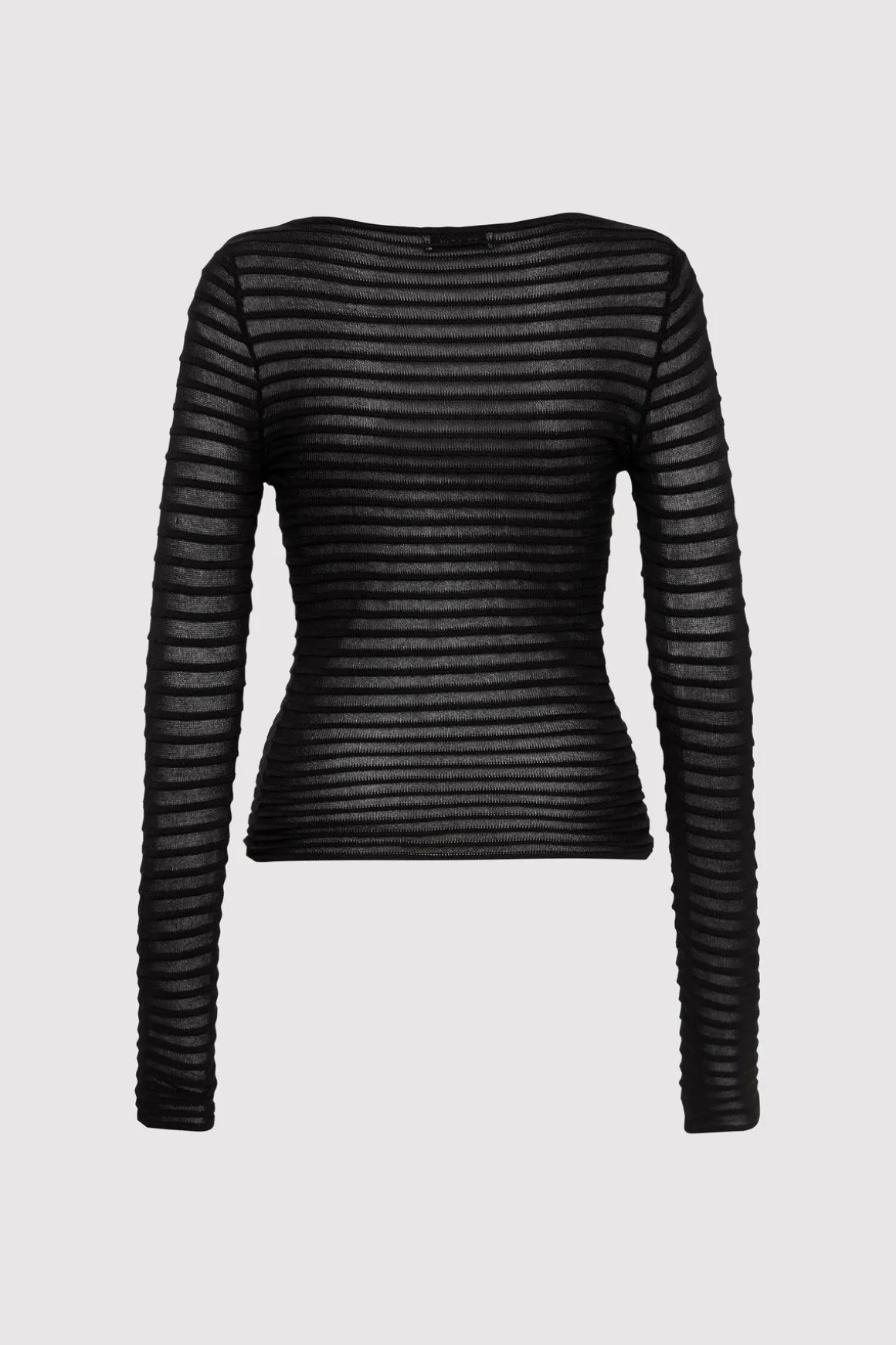 St. Agni Sheer Stripe Top - Black