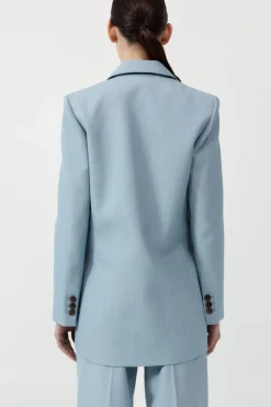 St. Agni Single Button Tailored Blazer - Stone Blue