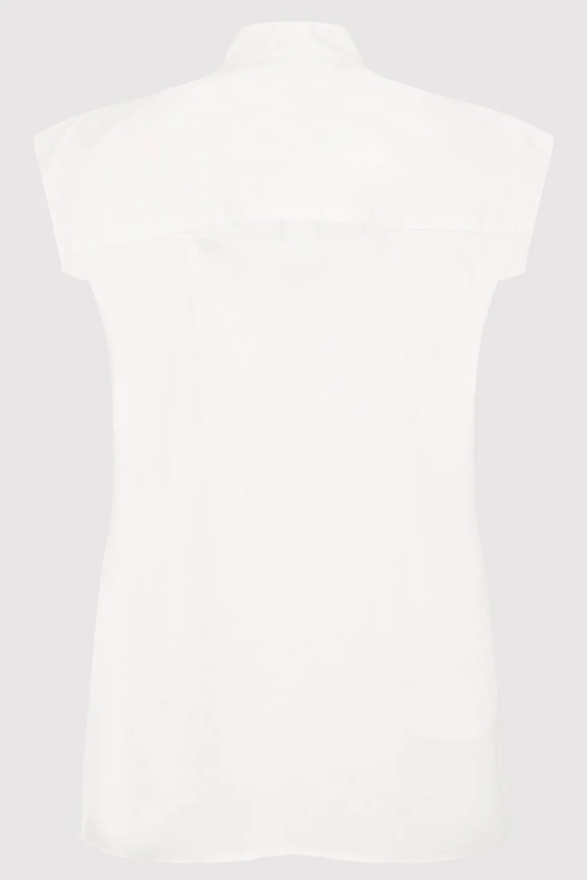 St. Agni Sleeveless Tuck Detail Shirt - White
