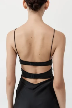 St. Agni Soft Silk Bra Bias Slip - Black