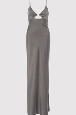 St. Agni Soft Silk Bra Bias Slip - Pewter Grey