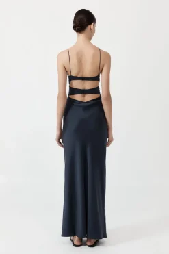 St. Agni Soft Silk Bra Bias Slip - Inkwell