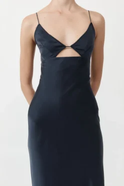St. Agni Soft Silk Bra Bias Slip - Inkwell