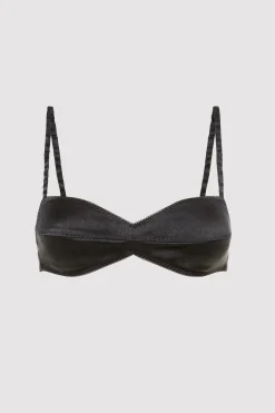 St. Agni Soft Silk Bralette - Washed Black