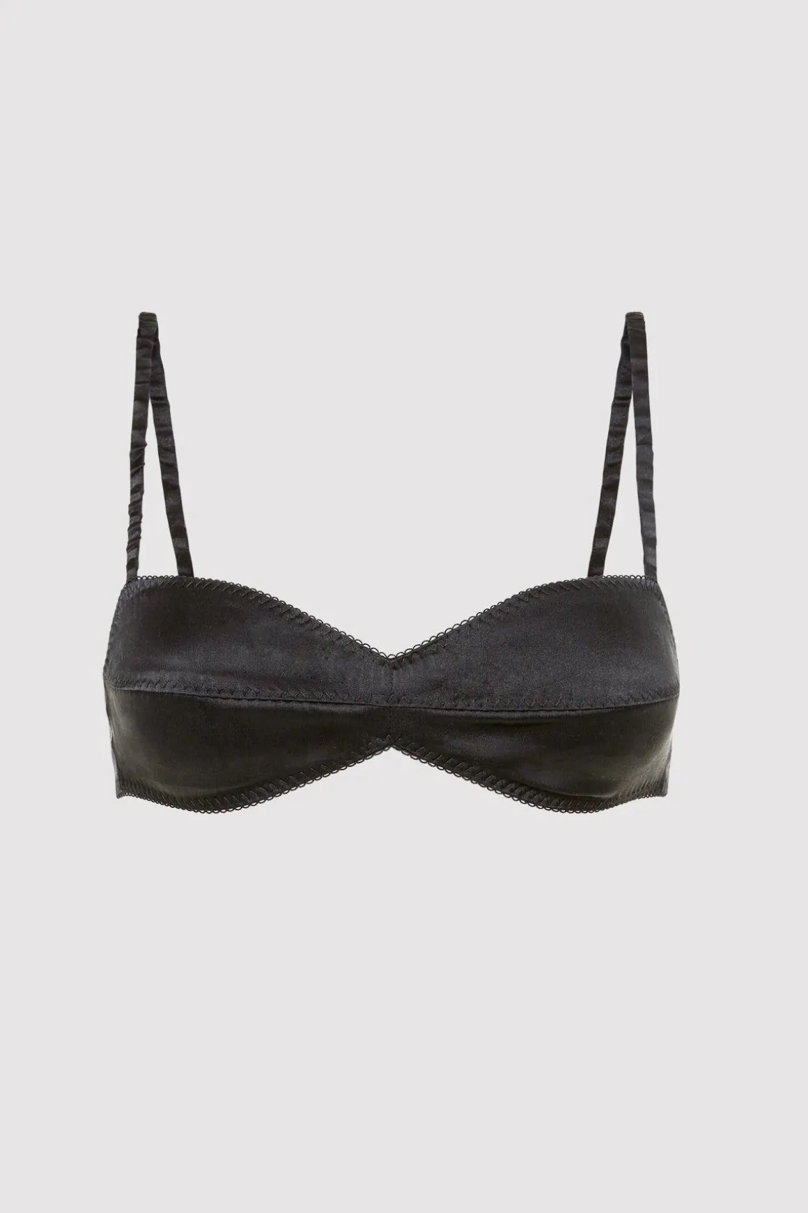 St. Agni Soft Silk Bralette - Washed Black