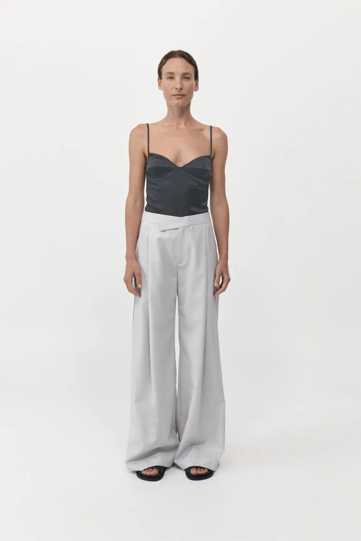 St. Agni Soft Silk Cami - Washed Black