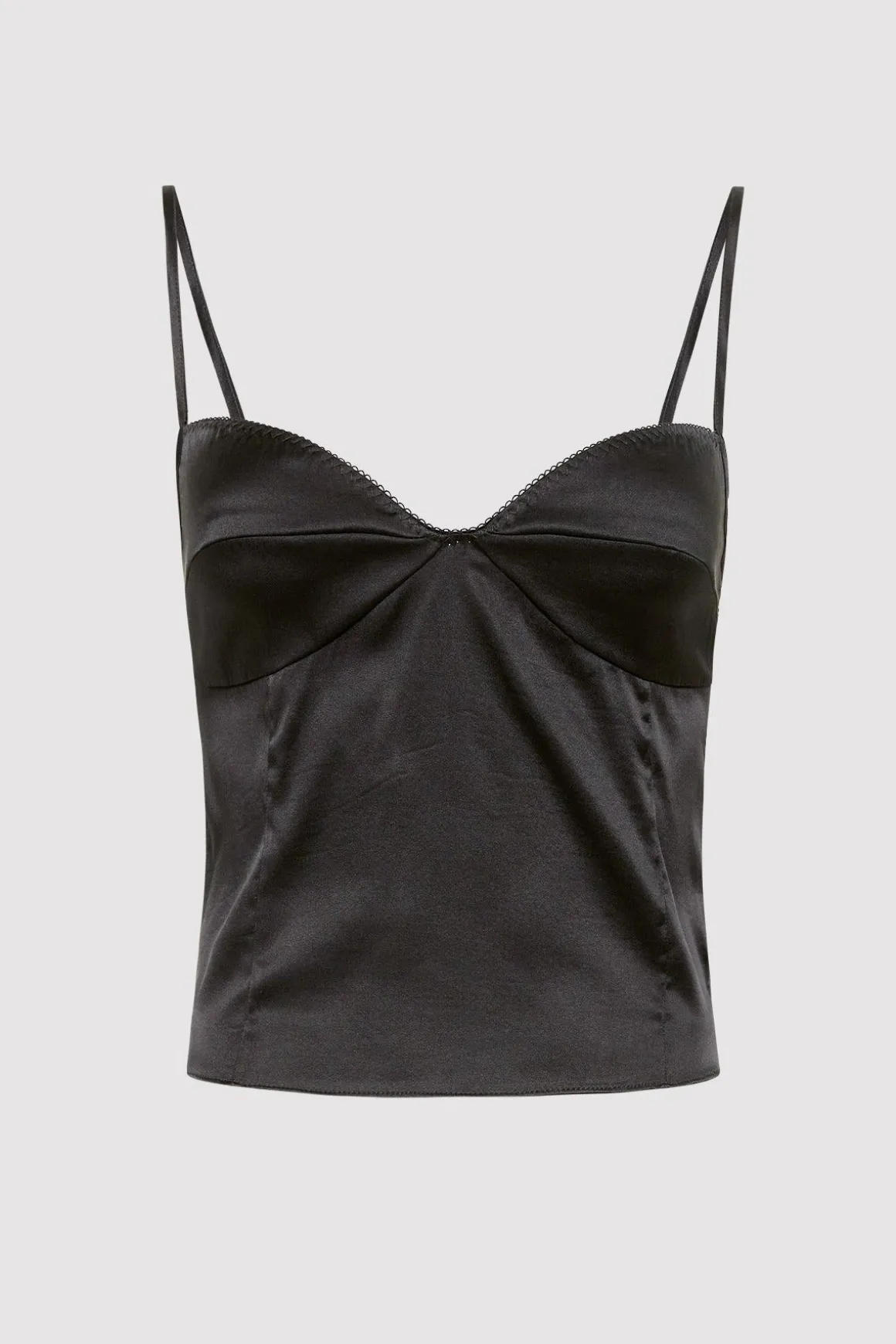 St. Agni Soft Silk Cami - Washed Black
