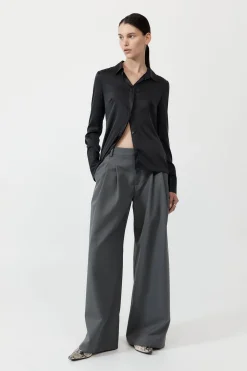 St. Agni Soft Silk Shirt - Black
