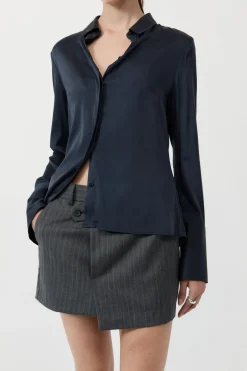 St. Agni Soft Silk Shirt - Inkwell