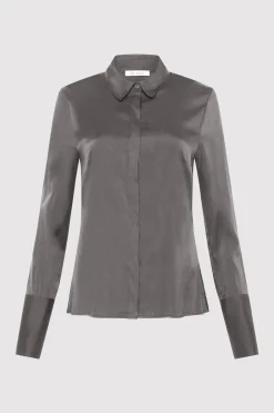 St. Agni Soft Silk Shirt - Pewter Grey