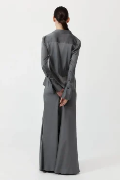 St. Agni Soft Silk Shirt - Pewter Grey