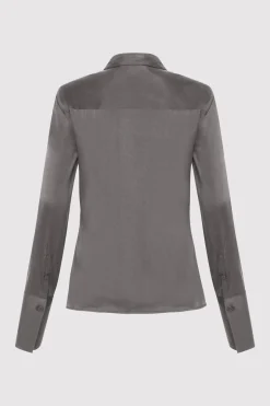 St. Agni Soft Silk Shirt - Pewter Grey