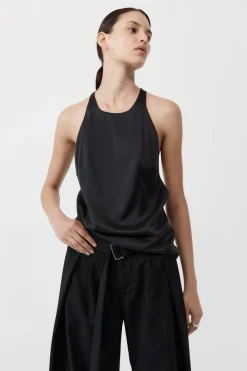 St. Agni Soft Silk Suspender Top - Black