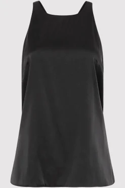 St. Agni Soft Silk Suspender Top - Black