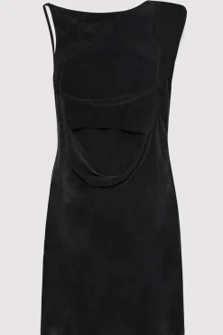 St. Agni Sophia Drape Mini Dress - Washed Black