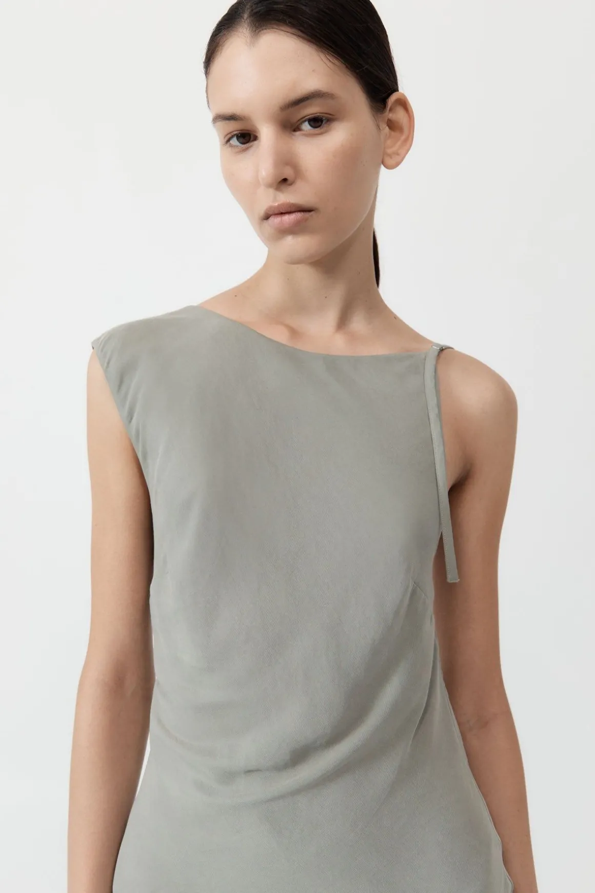 St. Agni Sophia Drape Mini Dress - Shadow