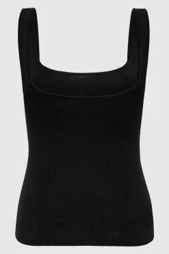 St. Agni Square Neck Knit Singlet - Black