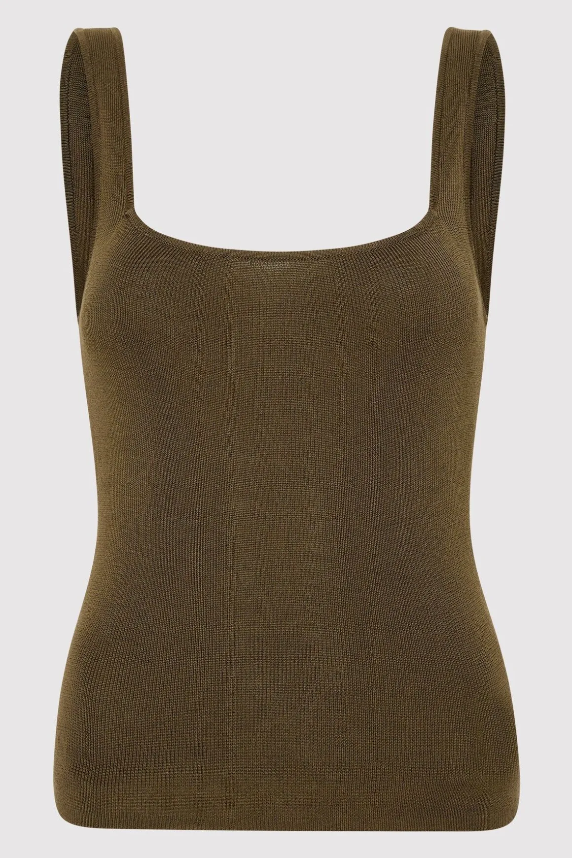 St. Agni Square Neck Knit Singlet - Kelp