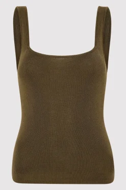 St. Agni Square Neck Knit Singlet - Kelp