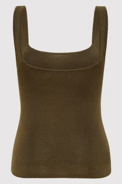St. Agni Square Neck Knit Singlet - Kelp