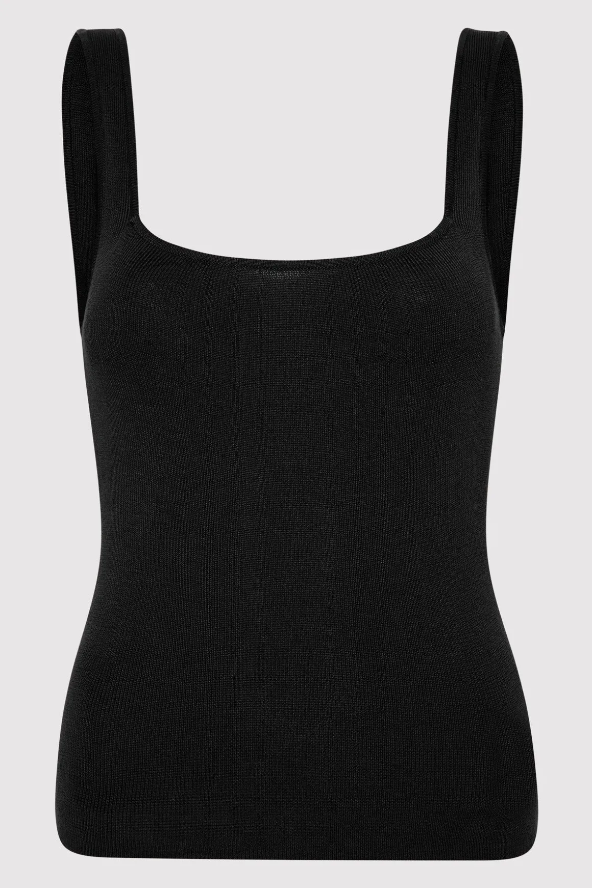 St. Agni Square Neck Knit Singlet - Black