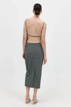 St. Agni Square Neck Top - Thyme