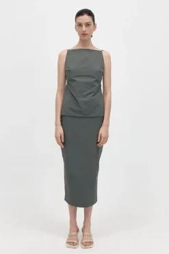 St. Agni Square Neck Top - Thyme