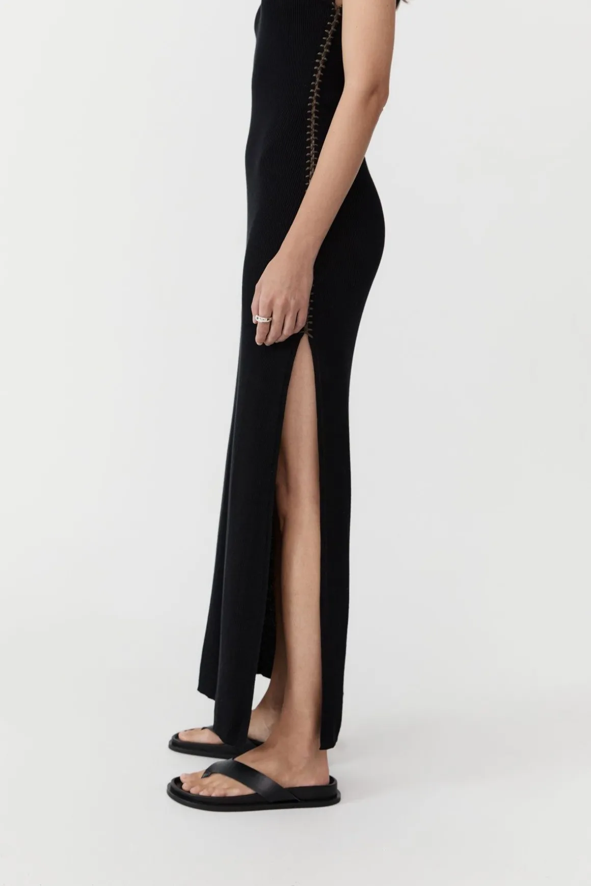St. Agni Stitch Detail Dress - Black