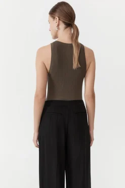 St. Agni Stitch Detail Tank - Kelp
