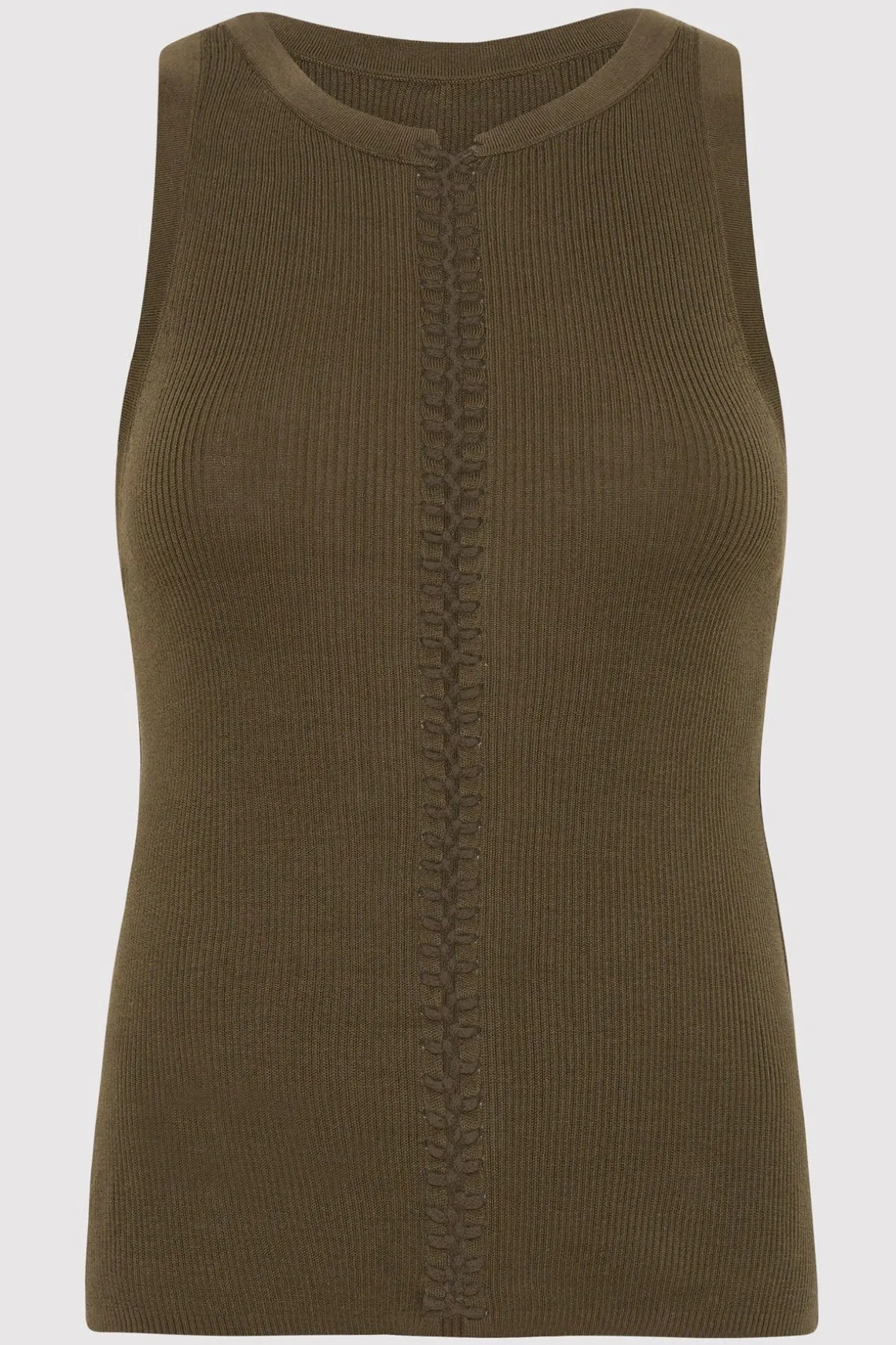 St. Agni Stitch Detail Tank - Kelp
